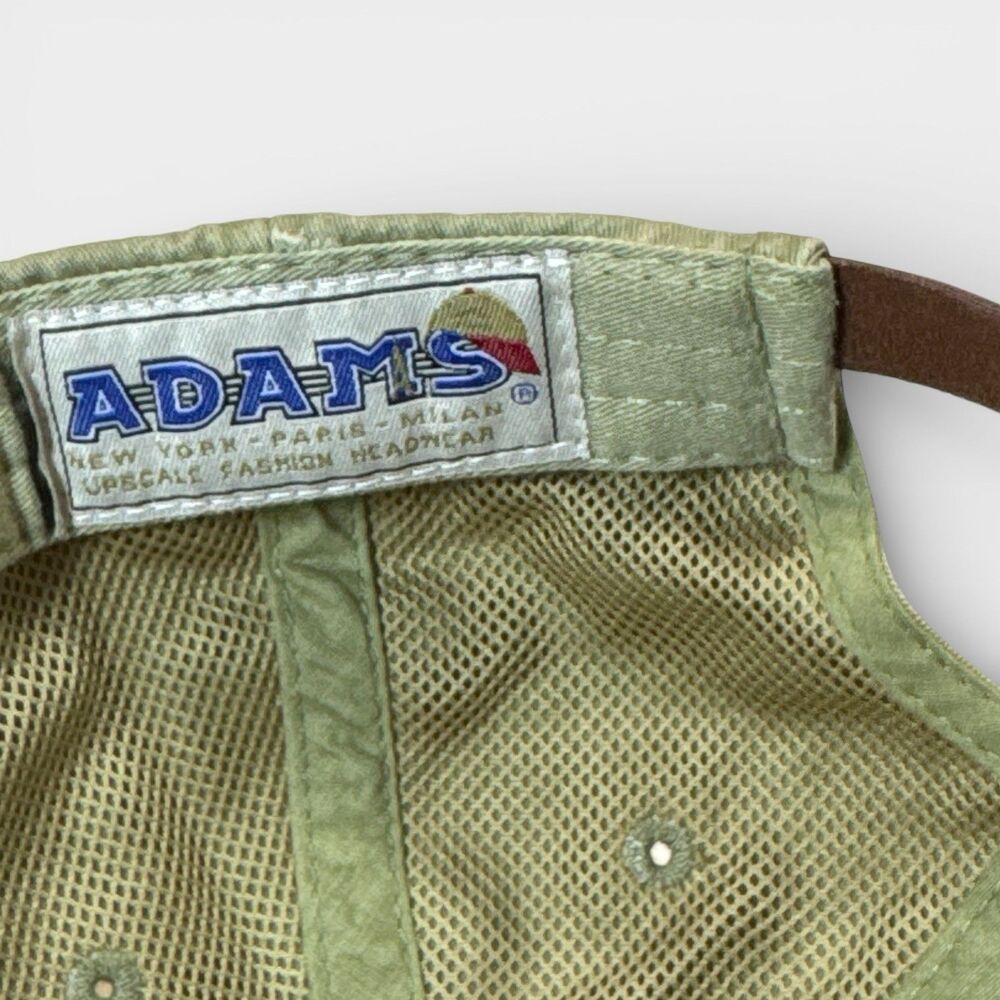 Jekyll Island Georgia NWOT Olive Green Strapback Hat Adams Leather Strap Dad Cap - Picture 6 of 10